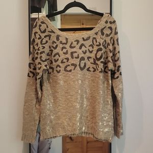 leopard sweater scoop neck